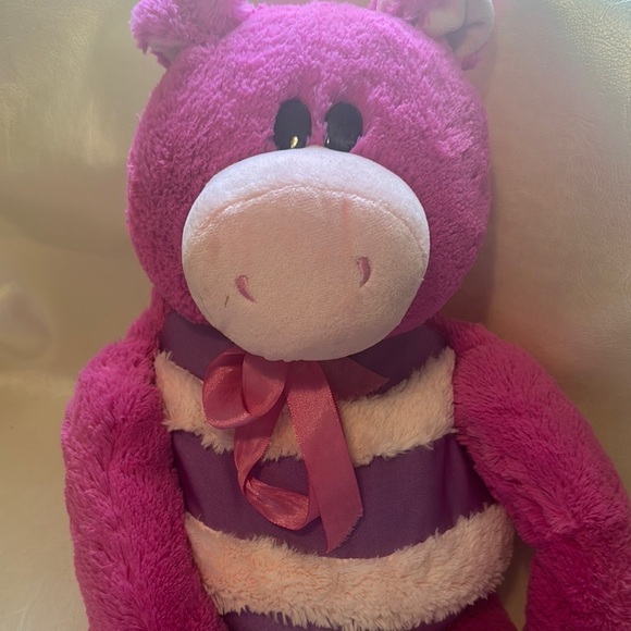 Vibrant Pink and Purple Plush Pig Toy - Picture 3 of 9
